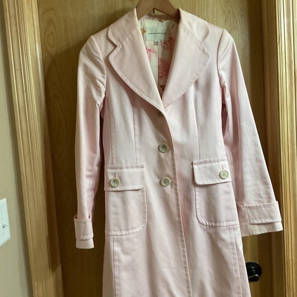 Banana Republic size small pink trench with floral lining - Picture 3 of 6